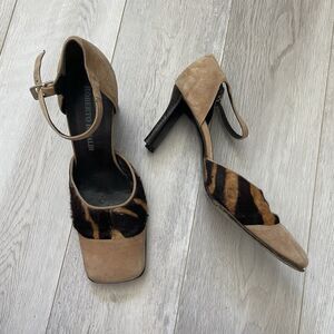 Roberto Rinaldi Heels calf hair leather womens Brown size 37.5 chic contemporary